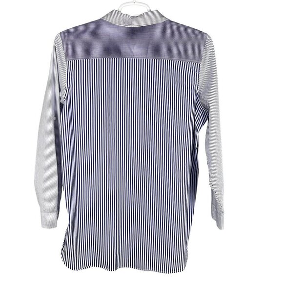 Calvin Klein Womens XL Purple Gingham Striped Patchwork Button Up Shirt Office - Picture 9 of 16